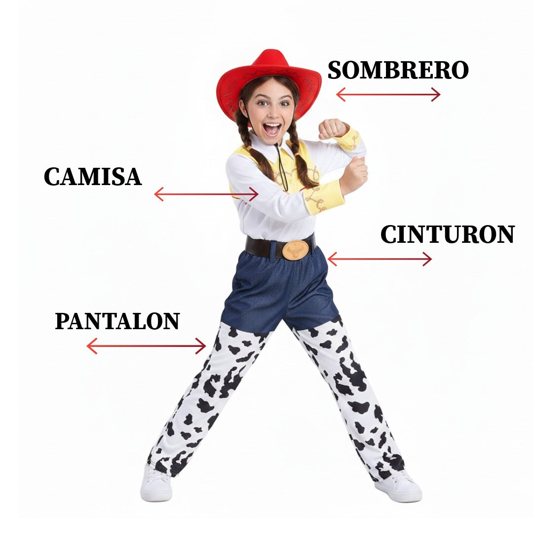 Disfraz Vaquera Niña - Cowgirl Show | Carnaval, Fiestas Temáticas | Diversión Asegurada | Talla 3-15 años