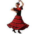 Vestido de Flamenca Profesional para Mujer – Traje de Sevillana Largo con Volantes y Lunares – Disfraz para Carnaval, Ferias y Baile – Incluye Peinetón y Flor