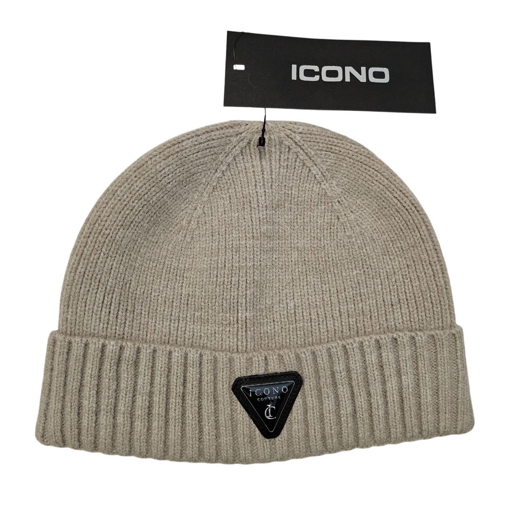 Pack Duo Invierno: Gorros Beanie ICONO Couture – Negro & Beige Arena – Ajuste Premium.