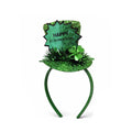 Pack 6 Diademas San Patricio con Mini Sombrero de Copa Brillante | Lote Accesorios St. Patrick's Day Fiesta Temática y Disfraces | Talla Única Adulto y Niño | Sombrero Verde con Trébol y Lentejuelas