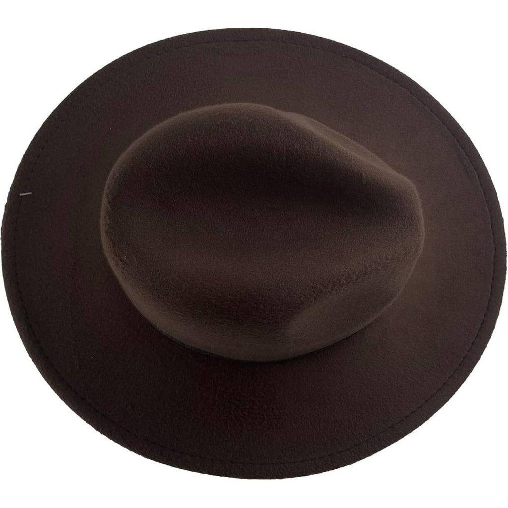 Sombrero Fedora de Ala Ancha Fieltro Marrón Estilo jazz, Panamá Clásico Unisex