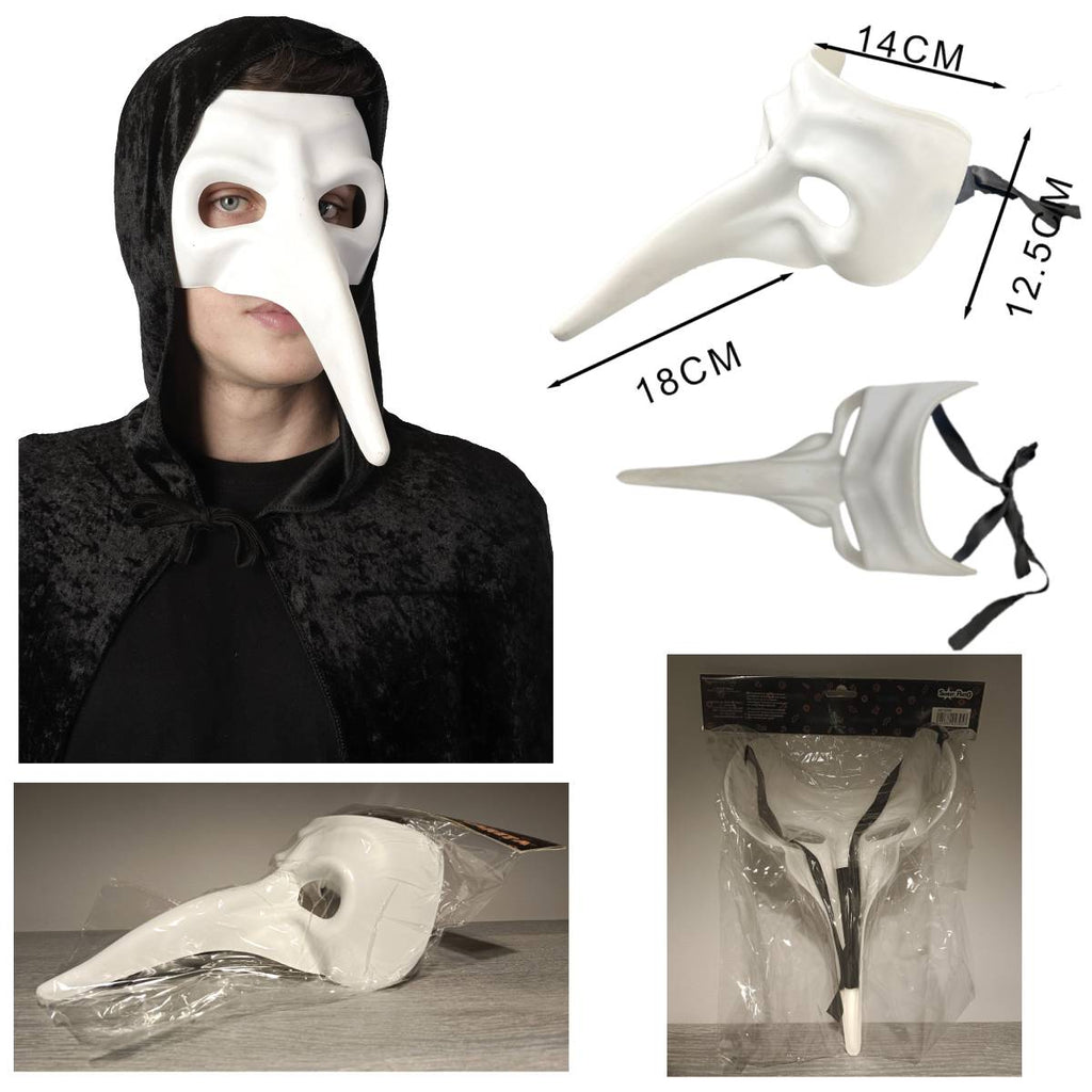 Máscara de la Peste Negra - Doctor de la Peste | Máscara Blanca para Disfraz Medieval, Gótico, Halloween y Carnaval