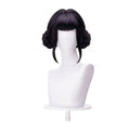 Peluca Negra K-pop con Moños Laterales - Cosplay Anime | Flequillo Recto para Disfraz niñas