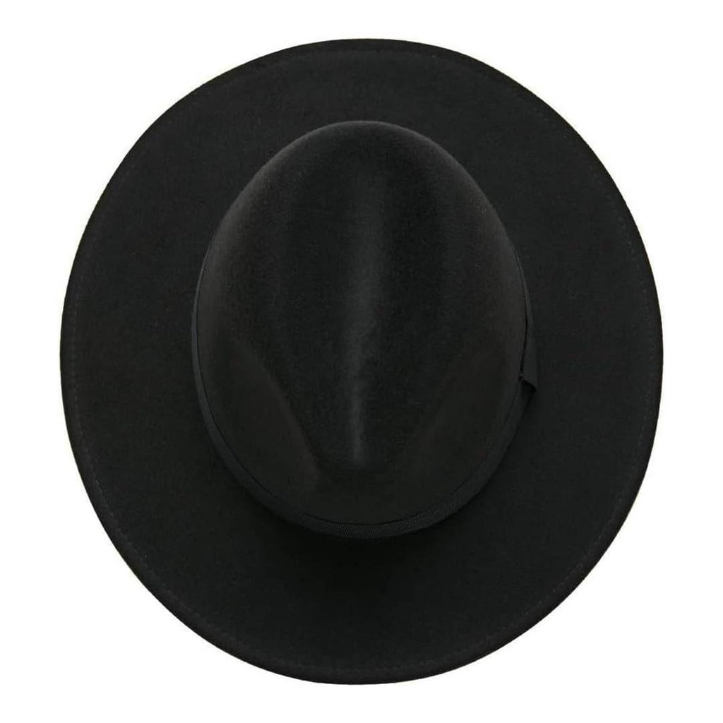 Sombrero Fedora Negro de Ala Ancha - Fieltro - Estilo Clásico Unisex