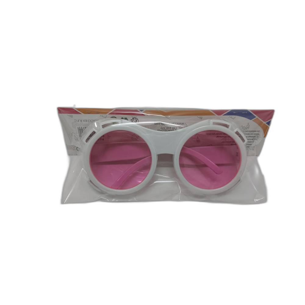 Gafas de Sol Steampunk de Goti de Estilo Retro Futurista – Lentes Rosa con Montura Blanca | Cosplay, Carnaval, Halloween y Festivales – Estilo Unisex