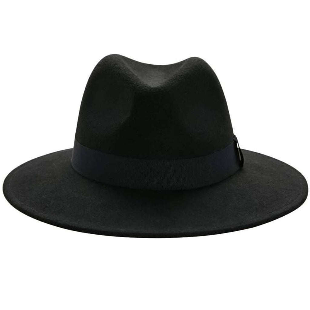 Sombrero Fedora Negro de Ala Ancha - Fieltro - Estilo Clásico Unisex