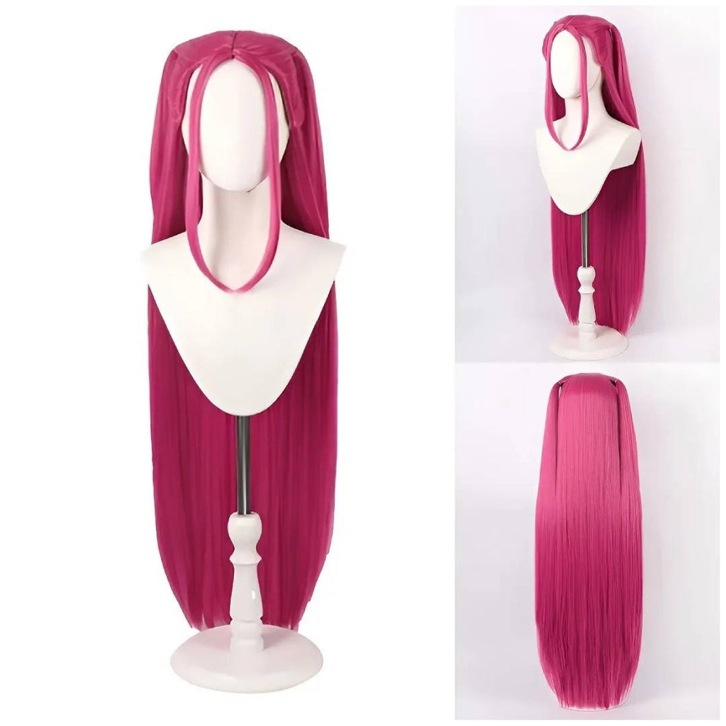 Peluca Rosa Larga K-pop - Cabello Sintético Suave para Mujer Adulta | Idol Musical