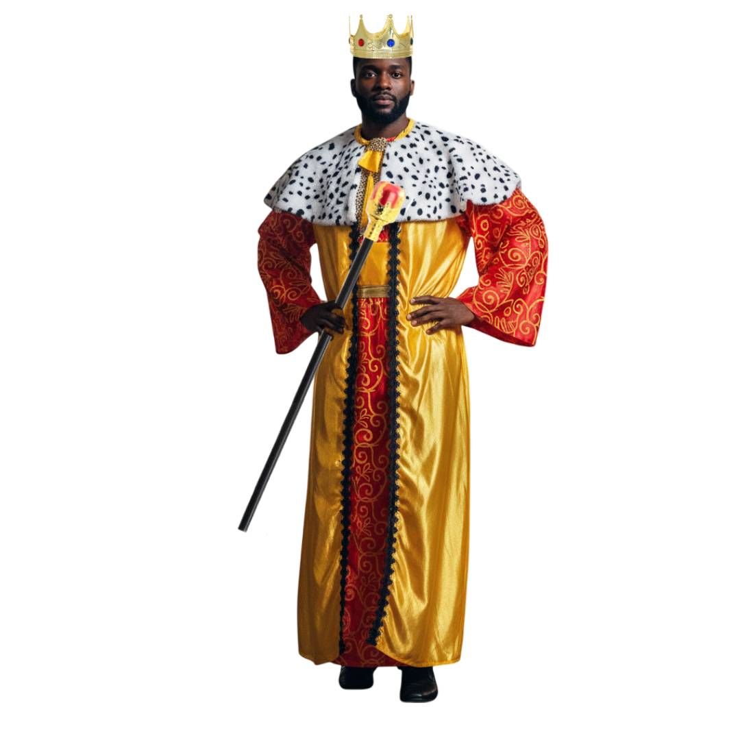 Disfraz Rey Mago Elegante - Traje. Corona y Bastón para Adulto | Halloween, Carnaval