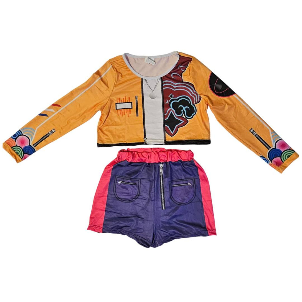 Compra el disfraz de K-Pop para niña ideal para Carnaval y fiestas temáticas. Conjunto de 2 piezas estilo Idol coreana, cómodo y vibrante. Tallas de 3 a 12 años. Envío rápido.