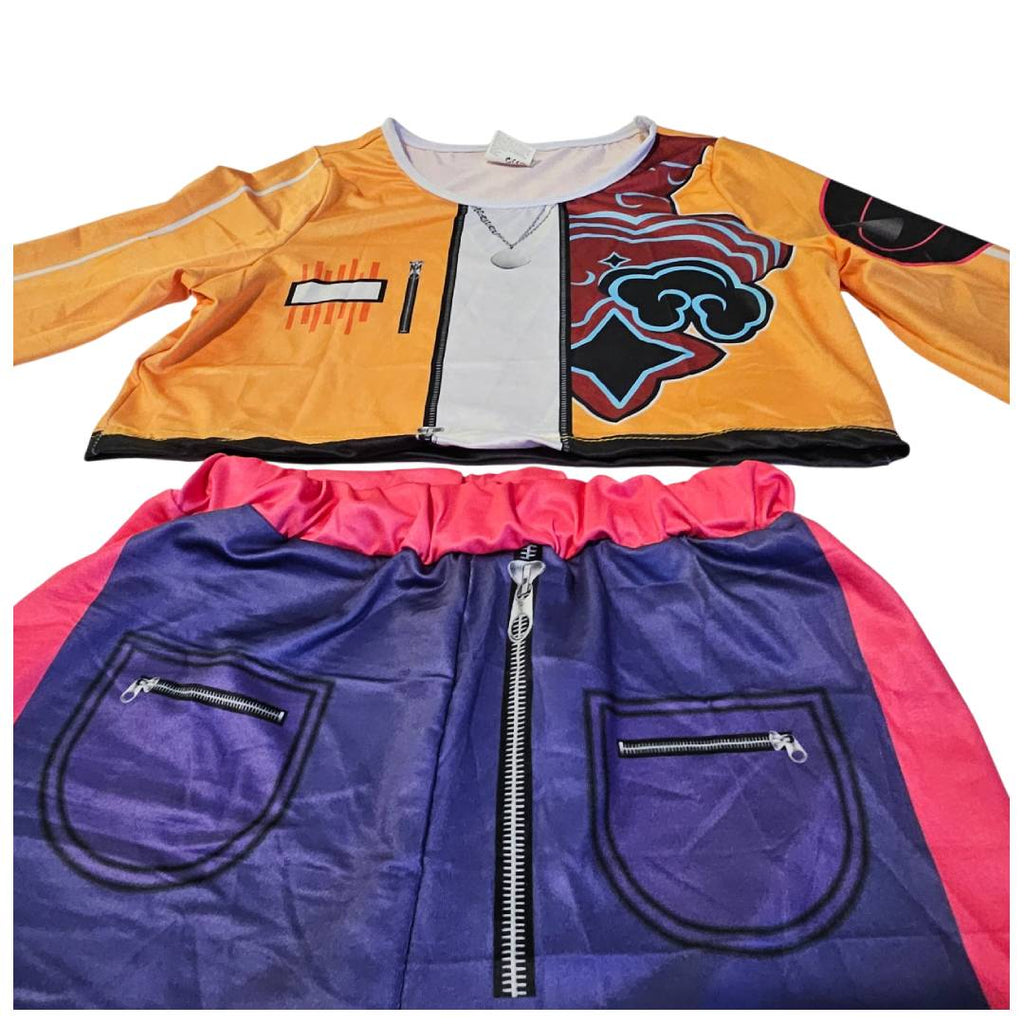 Compra el disfraz de K-Pop para niña ideal para Carnaval y fiestas temáticas. Conjunto de 2 piezas estilo Idol coreana, cómodo y vibrante. Tallas de 3 a 12 años. Envío rápido.