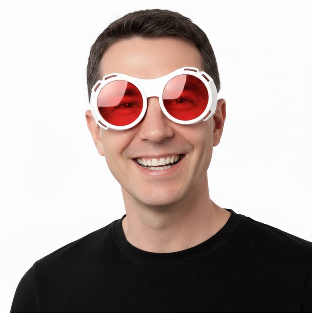 Gafas de Sol Steampunk de Goti de Estilo Retro Futurista – Lentes Rosa con Montura Blanca | Cosplay, Carnaval, Halloween y Festivales – Estilo Unisex