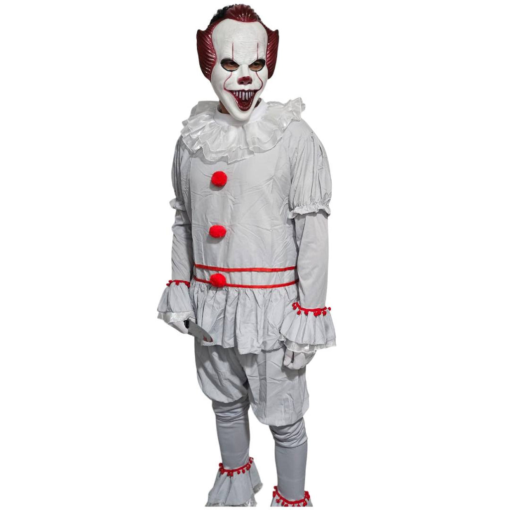 Disfraz de Payaso Siniestro para Hombre - Set Completo con Máscara y Cuchillo Falso, Tallas M, L, XL - Halloween