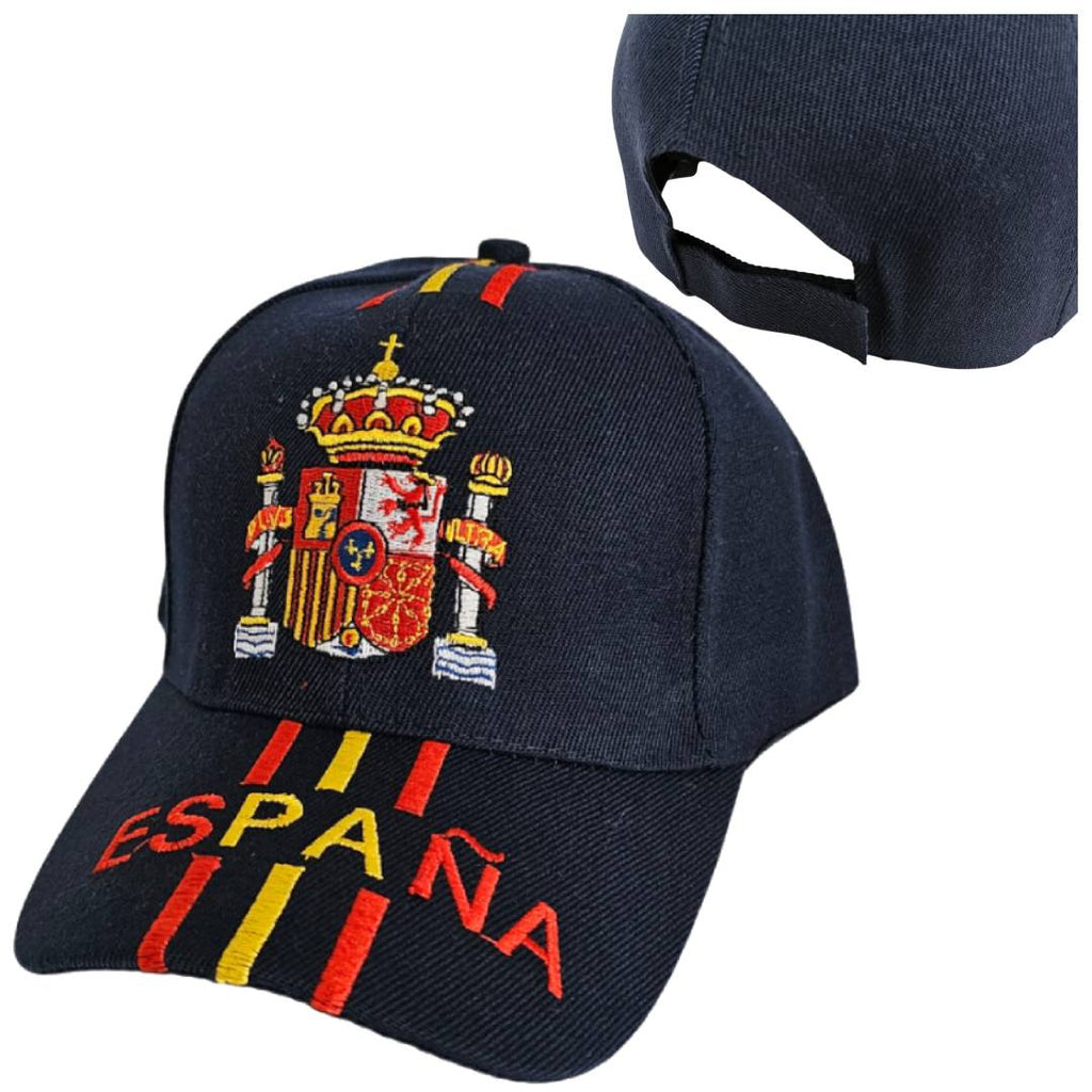 Pack 2 Gorras España – Azul y Roja | Gorra Adulto Bordada Bandera España Escudo Real | Ajustable, Transpirable y Unisex | Ideal Eventos Deportivos