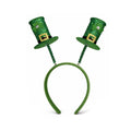 Pack 12 Diademas de San Patricio con Mini Sombreros de Copa Verdes con Brillo y Trébol – Accesorios para Disfraz de Carnaval, Fiestas Temáticas, Photocall y Eventos – Talla Única Flexible