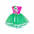 Lote 12 Disfraces Económicos: Tutú Verde + Diadema con Brillo. Pack Fiesta Grupal San Patricio / Carnaval.