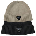 Pack Duo Invierno: Gorros Beanie ICONO Couture – Negro & Beige Arena – Ajuste Premium.