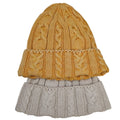 Pack "Heritage" Beanie: 2 Gorros de Punto Trenzado Clásico – Mostaza & Gris Arena – Estilo Retro Unisex.