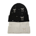 Pack Duo "Pearl & Bow" Beanie – La Colección Coquette – Negro, Off-White.