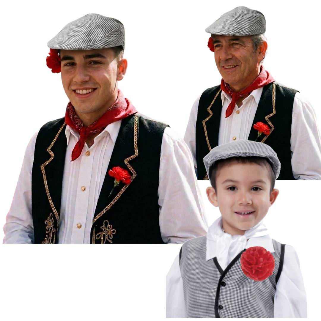 Pack 12 Gorras Chulapo Madrid para Bebé Niño Adulto | Boina Parpusa Tradicional San Isidro Disfraz Lote Grupos y Eventos