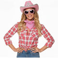 Set de Vaquera Rosa Premium: Sombrero de Cowgirl con Tiara, Gafas de Sol de Brillo y Bandana Paisley - Kit Completo para Disfraz de Carnaval, Halloween y Despedidas de Soltera