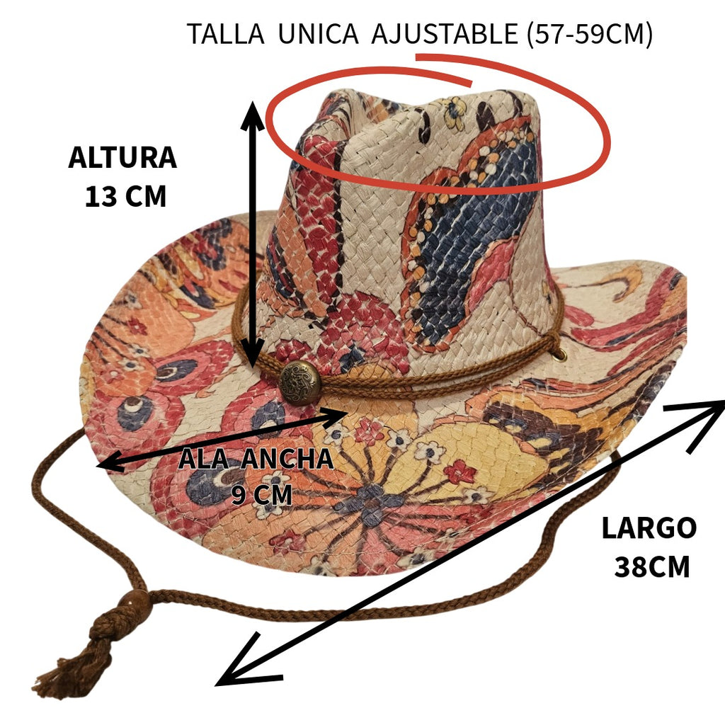 Sombrero Cowboy de Paja Trenzada "Western Boho" - Ajustable y Alta Resistencia.