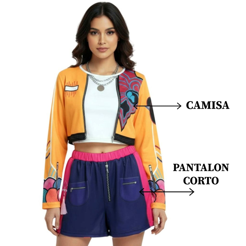 Disfraz Cyber-Pop Mujer - Traje Festival | Conjunto Streetwear Carnaval | Talla S/M
