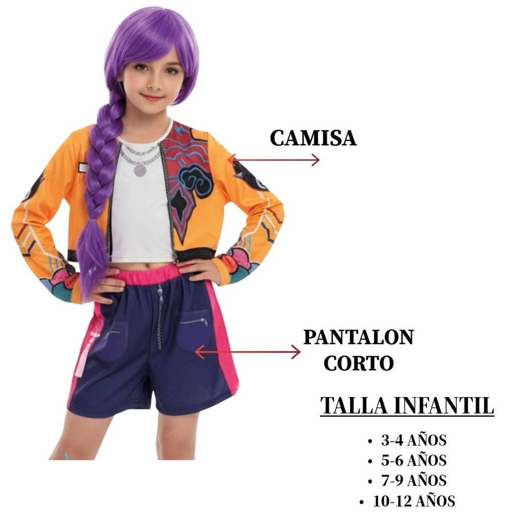 Compra el disfraz de K-Pop para niña ideal para Carnaval y fiestas temáticas. Conjunto de 2 piezas estilo Idol coreana, cómodo y vibrante. Tallas de 3 a 12 años. Envío rápido.