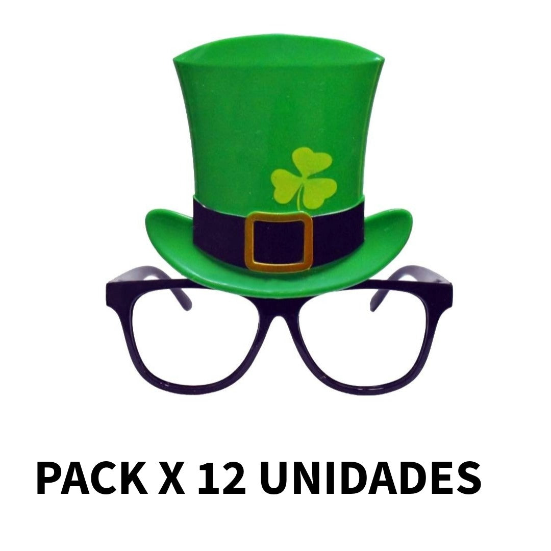 Pack Ahorro 12 Gafas "Leprechaun Hat" para Celebraciones de San Patricio - Ideal para Bares, Empresas y Eventos.