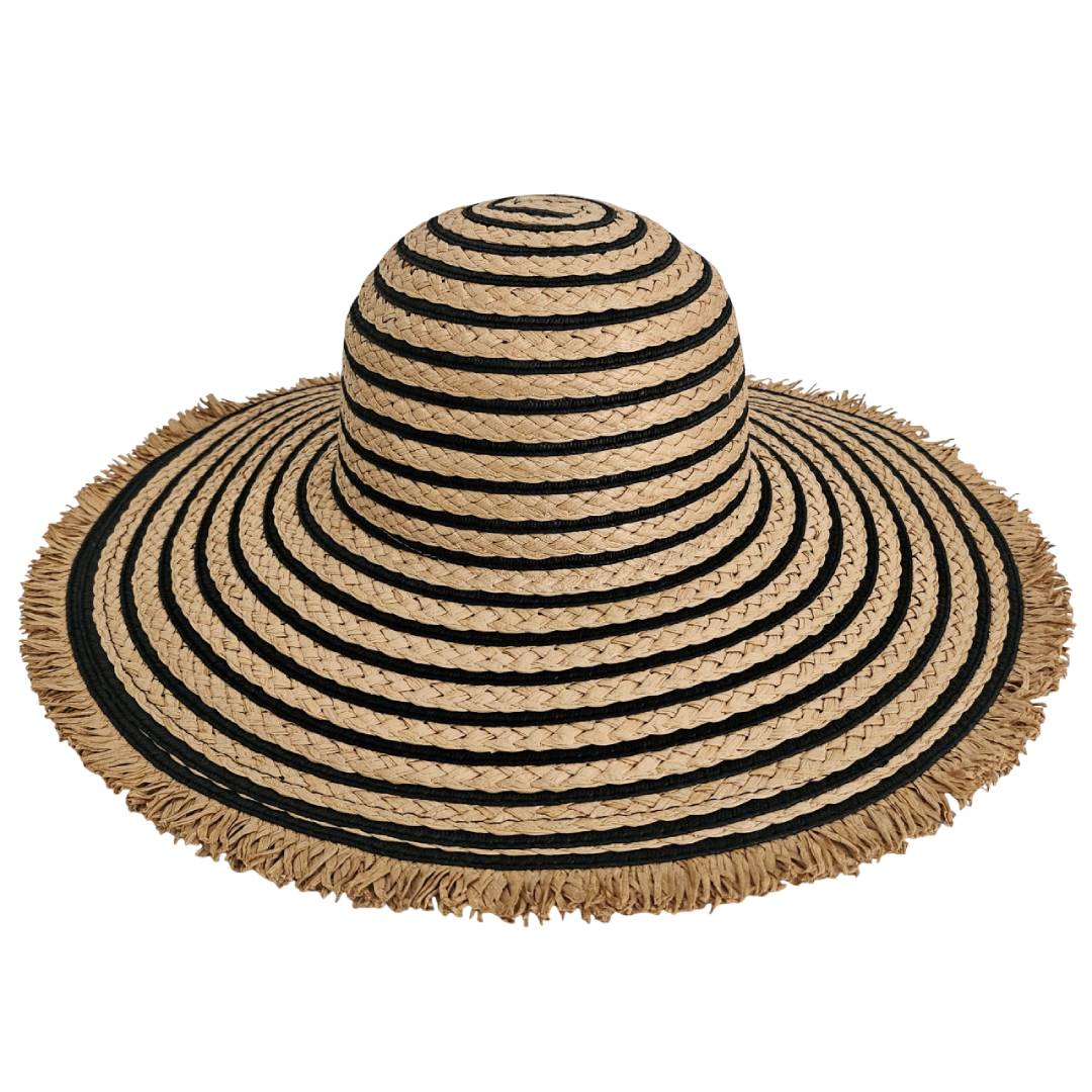 Pamela de Paja Ala Ancha 13cm para Mujer, Sombrero Sol Playa y Disfraz Temático, Calidad Premium Talla Única Ajustable