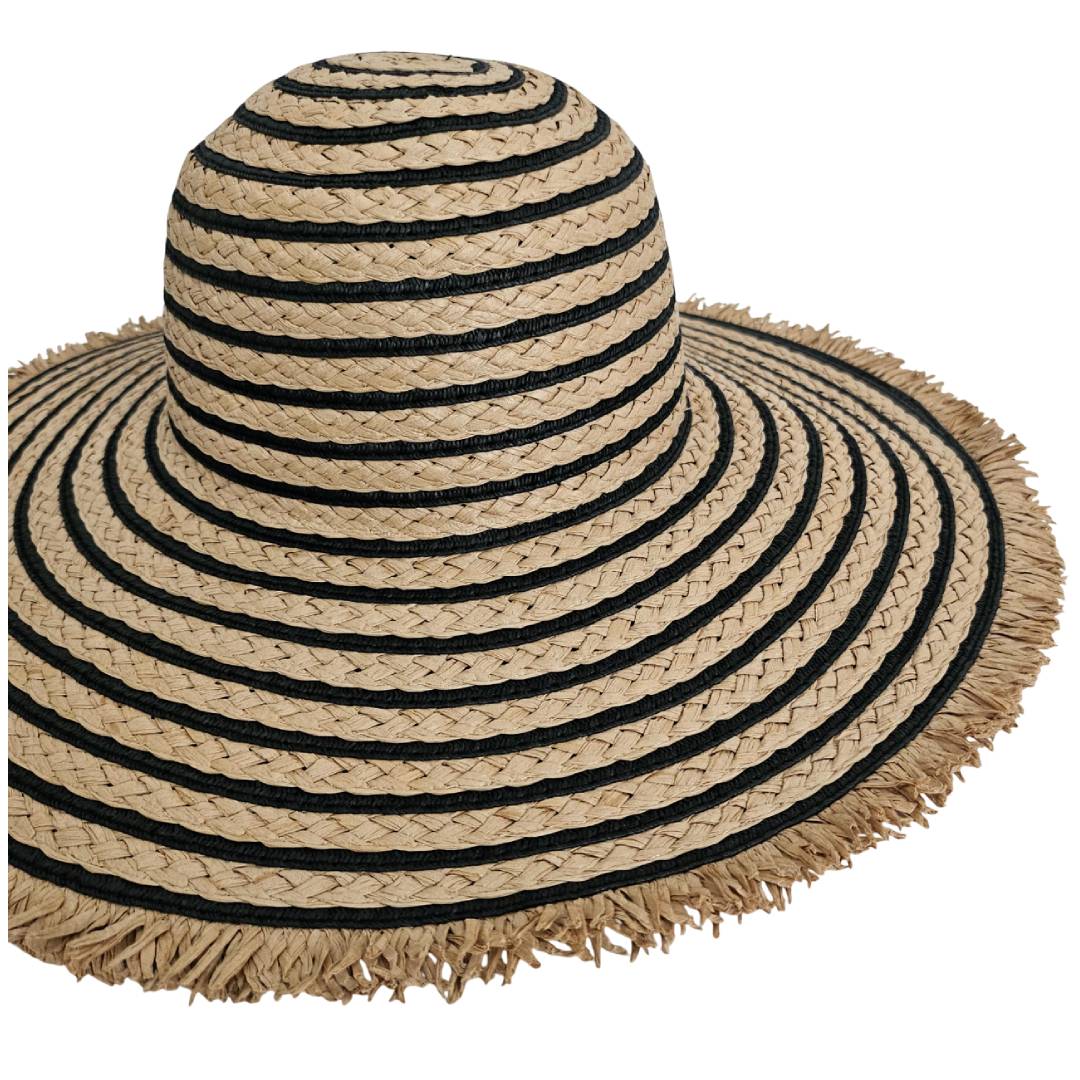 Pamela de Paja Ala Ancha 13cm para Mujer, Sombrero Sol Playa y Disfraz Temático, Calidad Premium Talla Única Ajustable