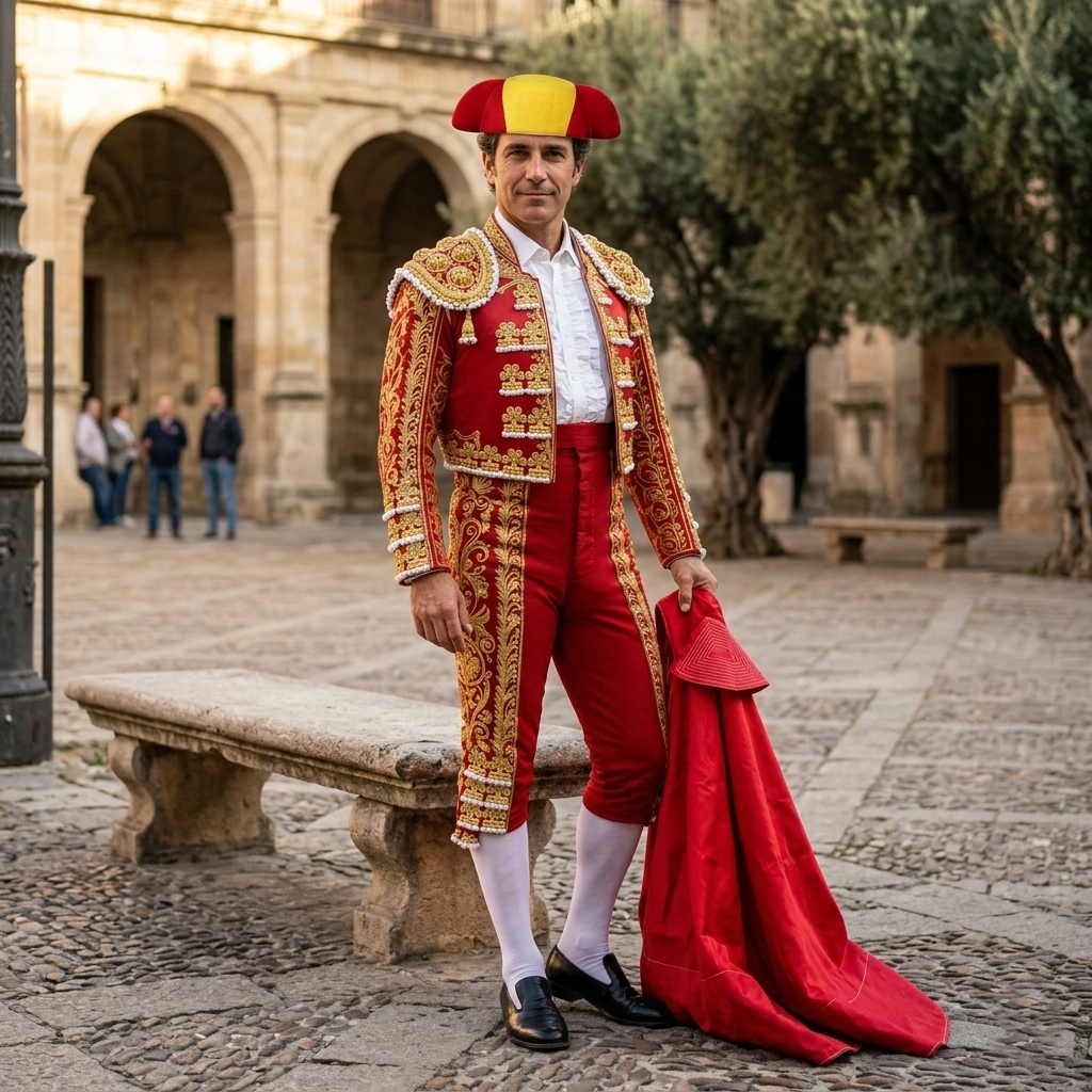 Kit Torero para disfraz Capote Rojo (145x70cm) + Montera a Elegir | Sombrero Talla única Adulto Carnaval, Teatro y Eventos