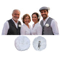 Pack 12 Claveles Blancos con Pinza para Chulapo San Isidro, Feria de Abril, Bodas y Disfraces - Flores Artificiales Tela