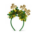 Pack 12 Vinchas San Patricio Tréboles Dorados y Verdes - Diademas con Brillo y Flecos para Carnaval, Despedidas, Fiestas Temáticas y Fotomatón - Accesorios de Disfraz Grupal Premium