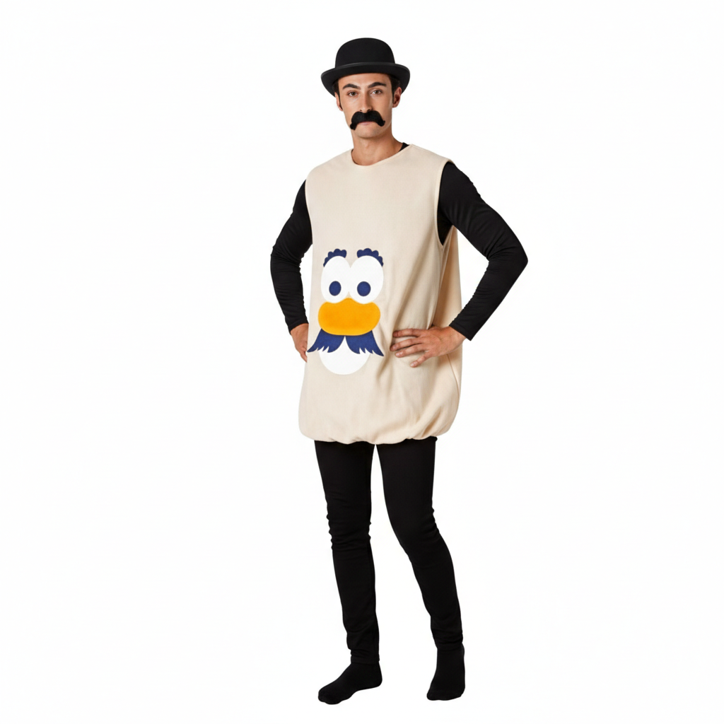 Disfraz de Patata Divertida para Adulto - Traje con Sombrero y Bigote para Carnaval, Fiesta Halloween | Traje de personaje animado