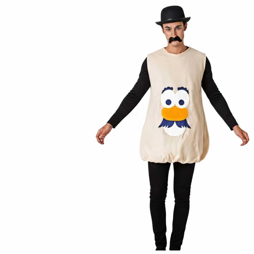 Disfraz de Patata Divertida para Adulto - Traje con Sombrero y Bigote para Carnaval, Fiesta Halloween | Traje de personaje animado