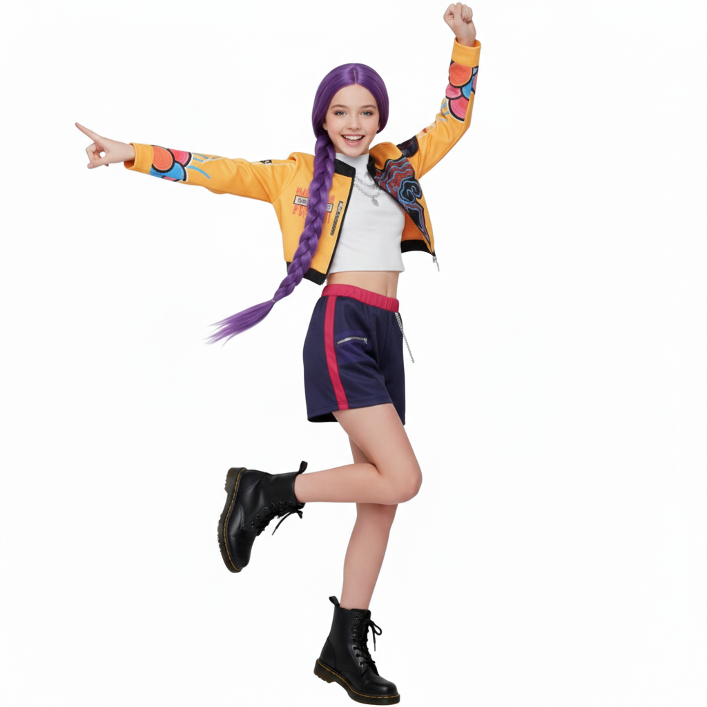 Disfraz K-pop Coreano Urbano - Traje Completo | Cosplay para Niñas | Talla 3-12 años