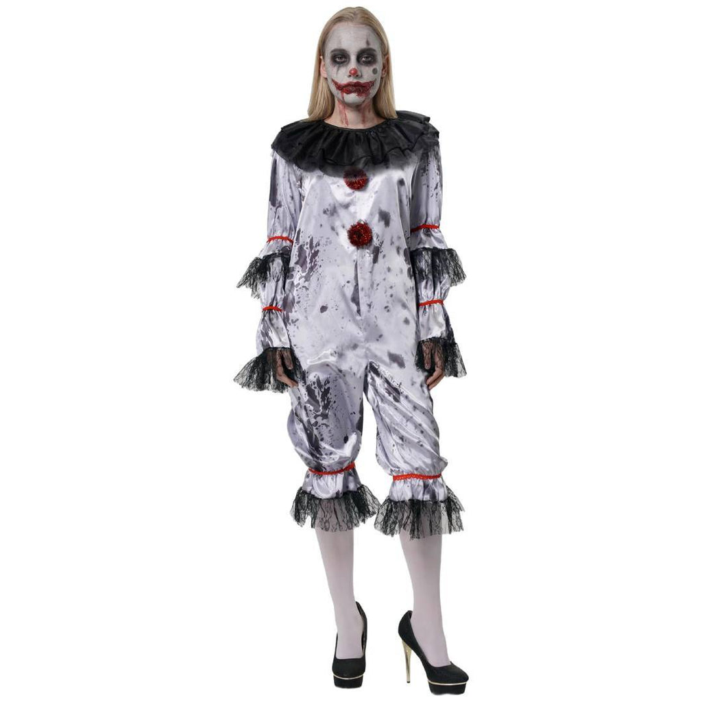 Disfraz de Payasa Asesina para Mujer - Mono Enterizo de Terror para Halloween y Carnaval - Tallas S M L