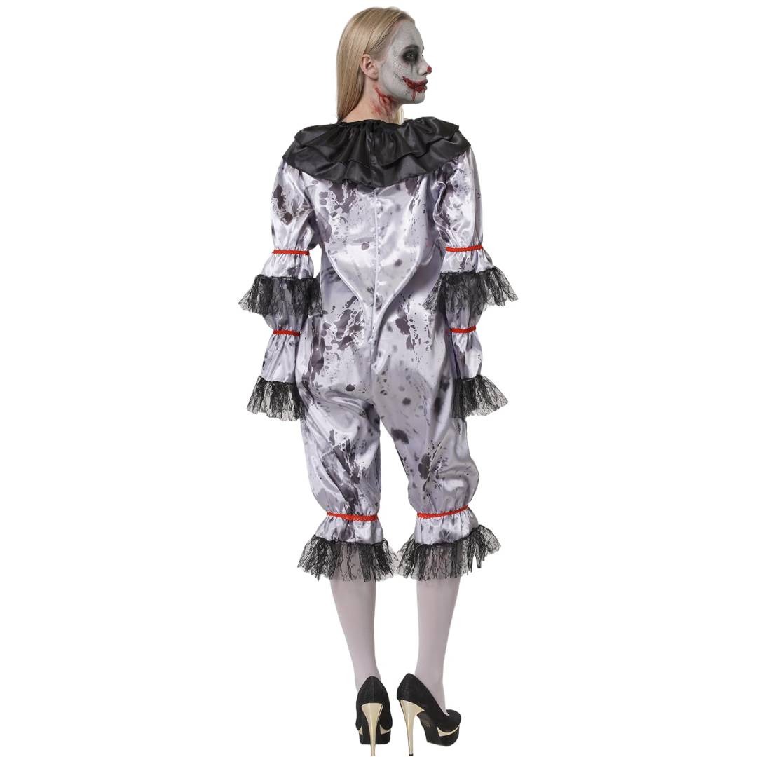Disfraz de Payasa Asesina para Mujer - Mono Enterizo de Terror para Halloween y Carnaval - Tallas S M L