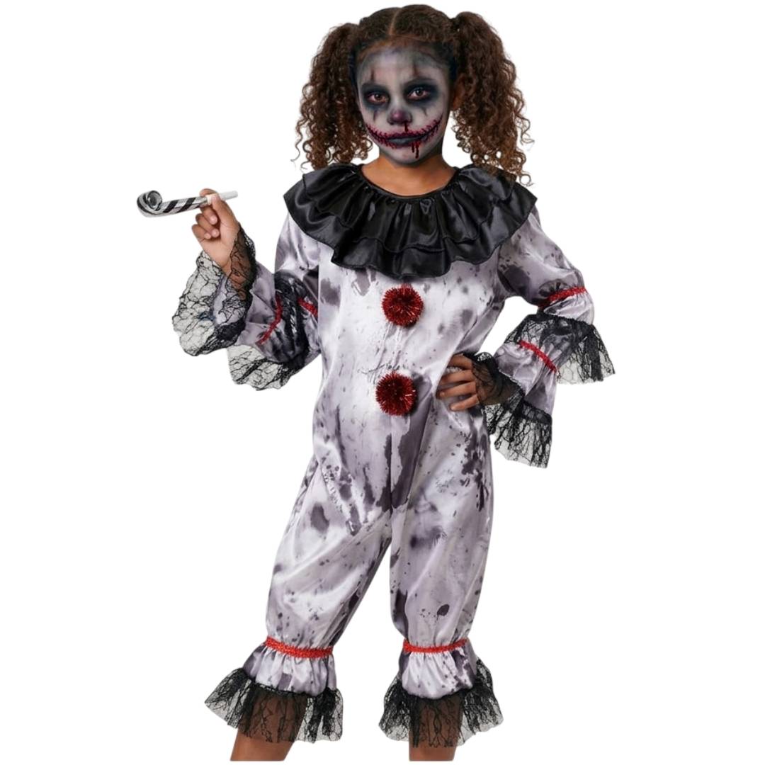 Disfraz de Payaso de Terror para Niños - Mono Enterizo para Halloween y Carnaval, Tallas 3-12 Años
