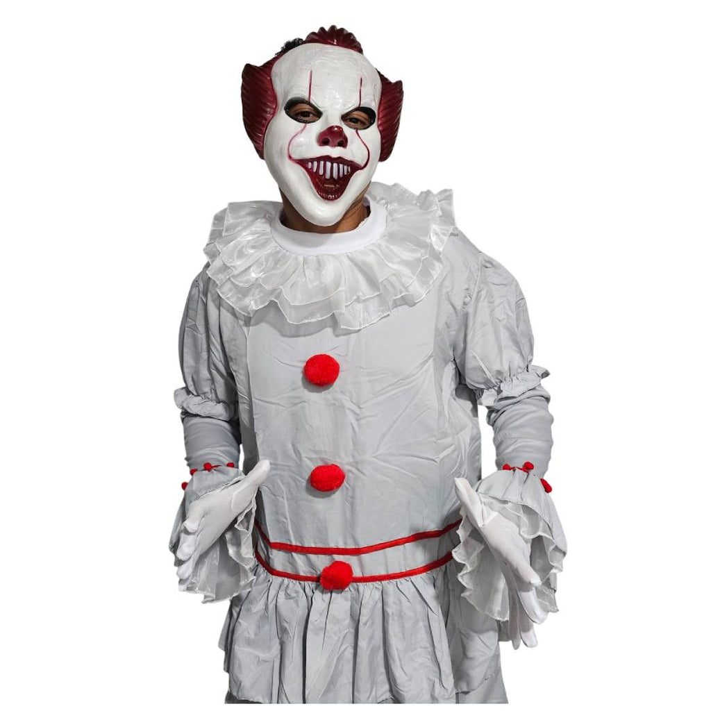 Disfraz de Payaso Siniestro para Hombre - Set Completo con Máscara y Cuchillo Falso, Tallas M, L, XL - Halloween