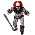 Disfraz de Payaso Siniestro Adulto con Bate y Peluca Roja - Kit Completo para Halloween y Pasajes del Terror Talla M-XL