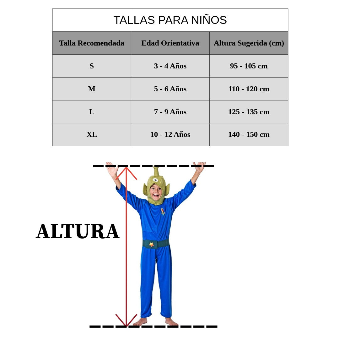Disfraz Alíen Marciano Galáctico para Niños - Traje Extraterrestre Alienígena Azul | Carnaval y Halloween