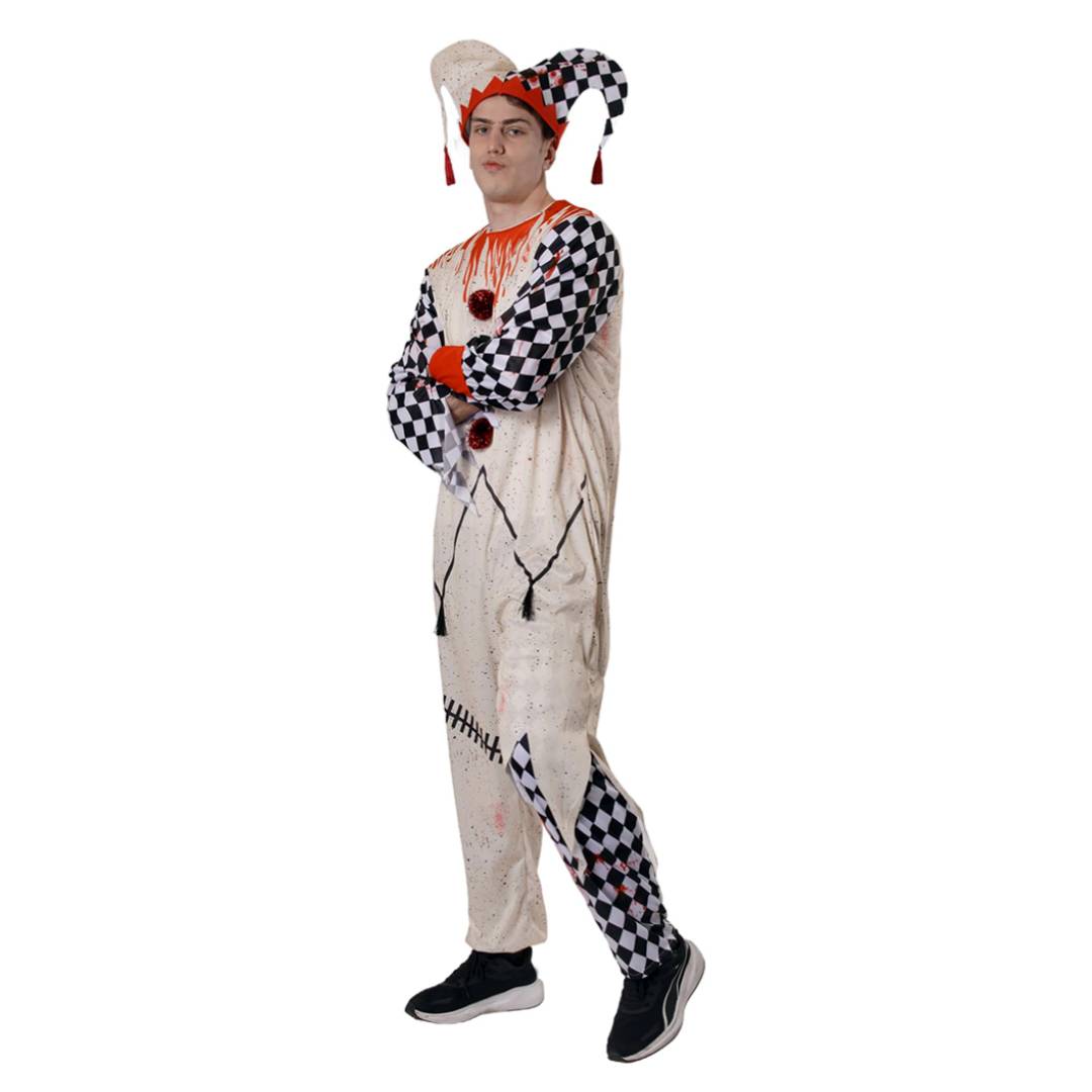 Disfraz de Bufón Arlequín para Hombre (Mono + Gorro)