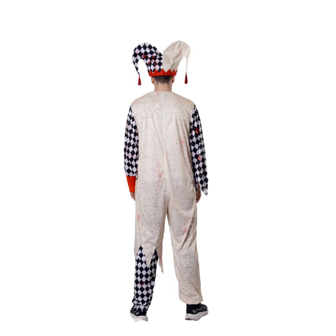 Disfraz de Bufón Arlequín para Hombre (Mono + Gorro)