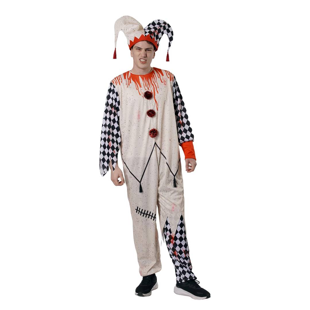 Disfraz de Bufón Arlequín para Hombre (Mono + Gorro)