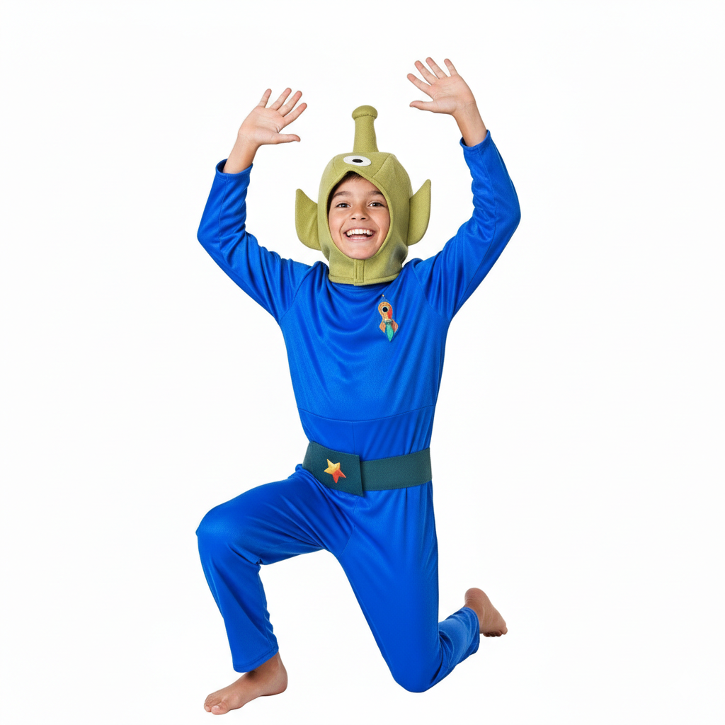 Disfraz de Marciano Galáctico para Niños - Traje de Extraterrestre Alienígena Azul | Carnaval y Halloween