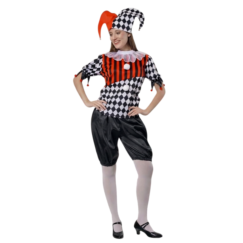 Disfraz de Arlequina para Mujer - Estilo Bufón de Circo | Traje Payaso Medieval para Carnaval | Look Completo