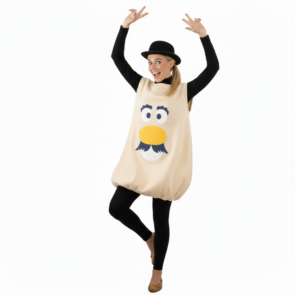 Disfraz de Patata Divertida para Mujer - Traje con Sombrero para Carnaval, Fiesta Halloween | Vestido de personaje animado