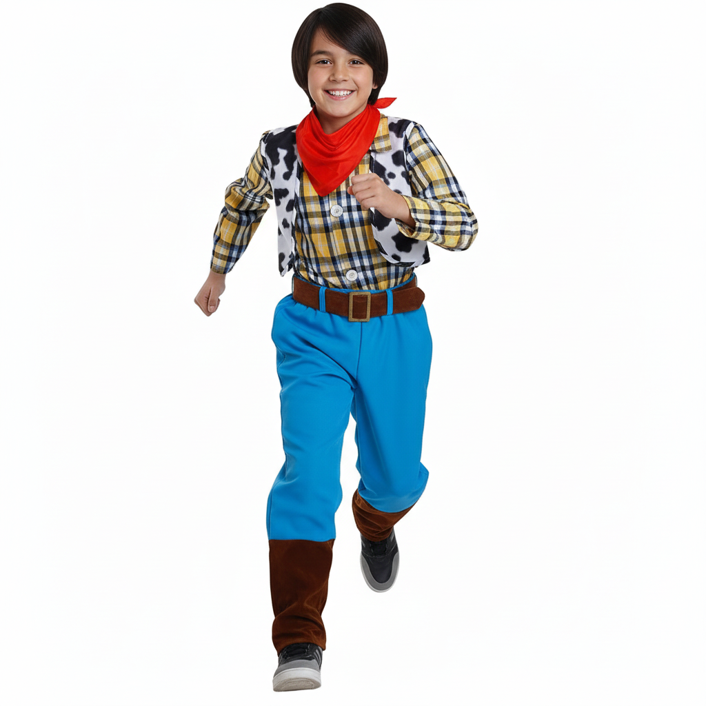 Disfraz Vaquero Niño - Traje Cowboy Completo | Fiesta Temática | Ideal para Jugar | Talla 3-12 años