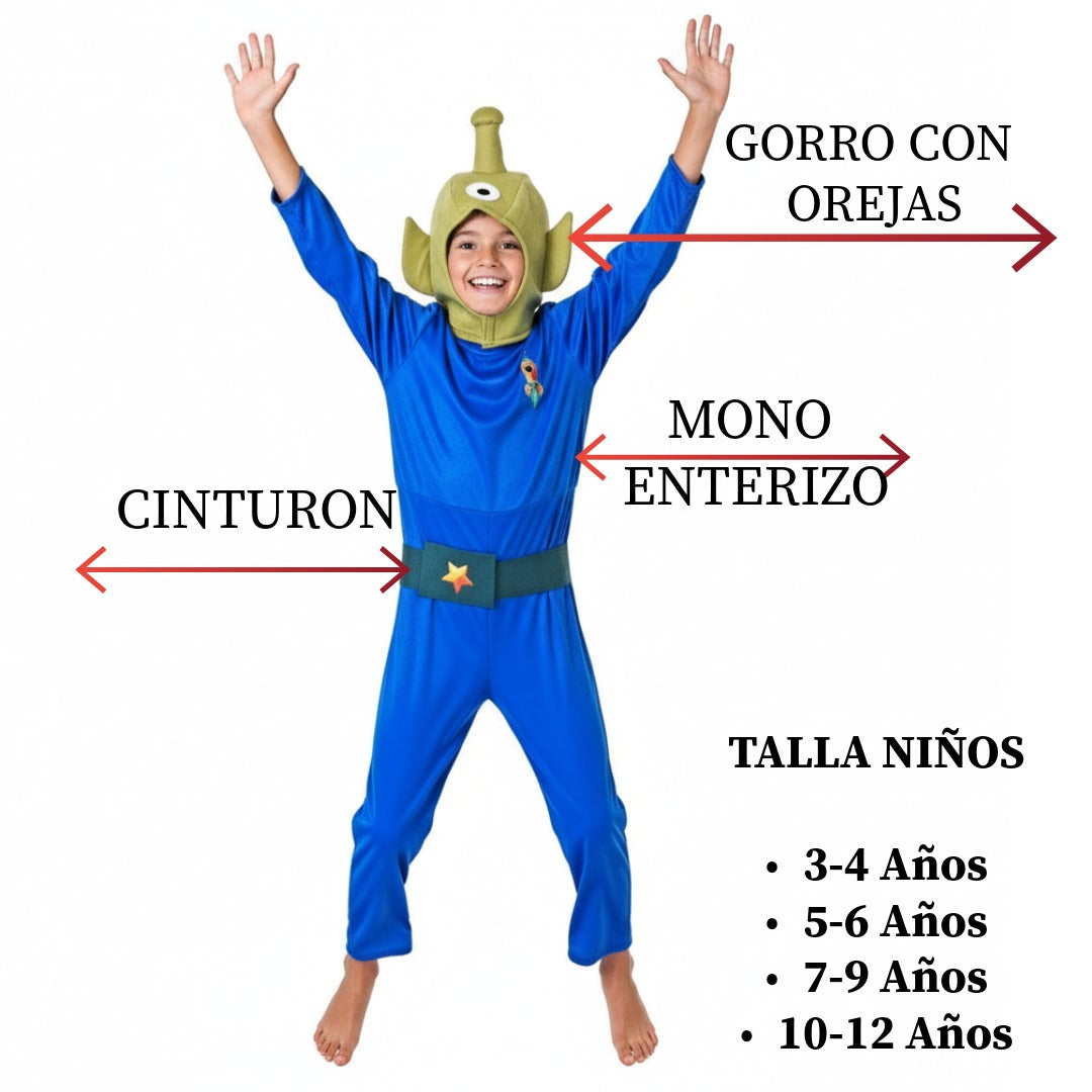 Disfraz de Marciano Galáctico para Niños - Traje de Extraterrestre Alienígena Azul | Carnaval y Halloween